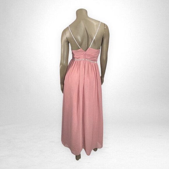 CHRISTINA WU‎ 6 Chiffon Mauve Gown With Rhinestone Straps & Waistline Bridesmaid - Picture 3 of 8